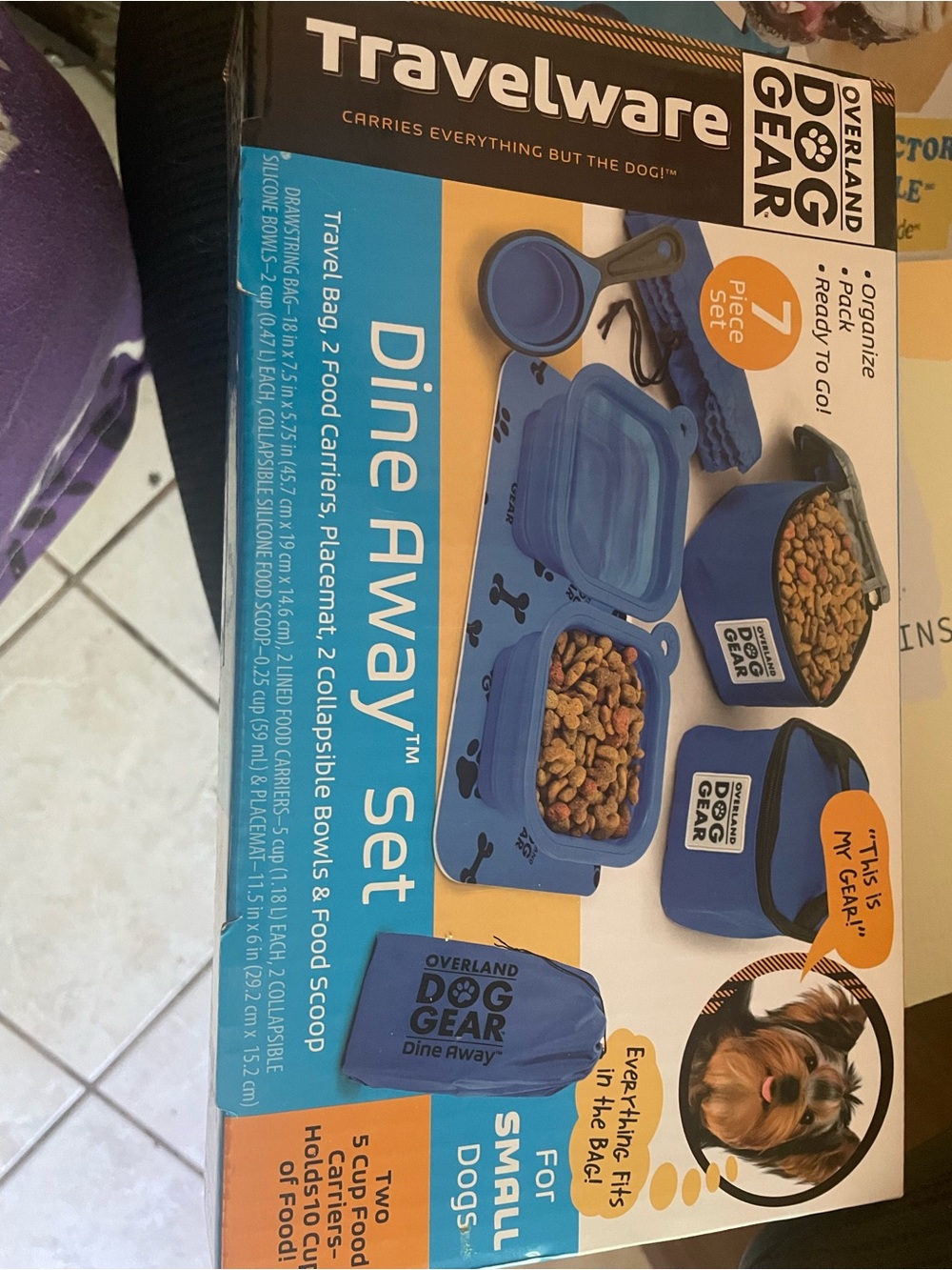 Dine Away Set for Small Dogs - Blue
